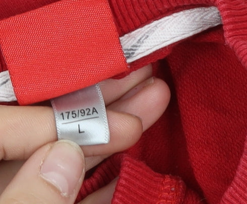 Nike Boys Red Logo Pullover Sweatshirt L Long Sleeve Crew Neck