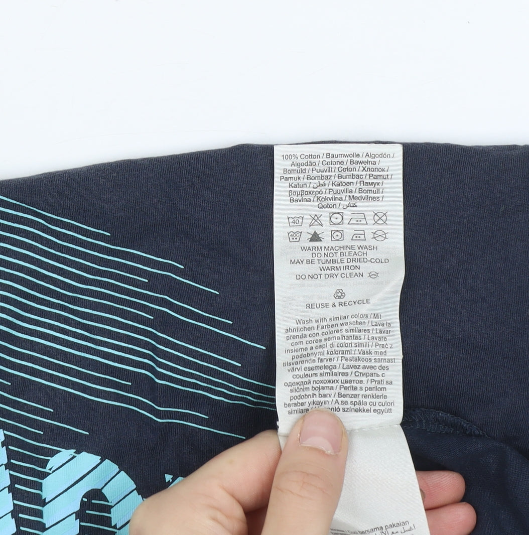 Jack & Jones Core Men's Blue Slim Fit Graphic Cotton T-Shirt Size M