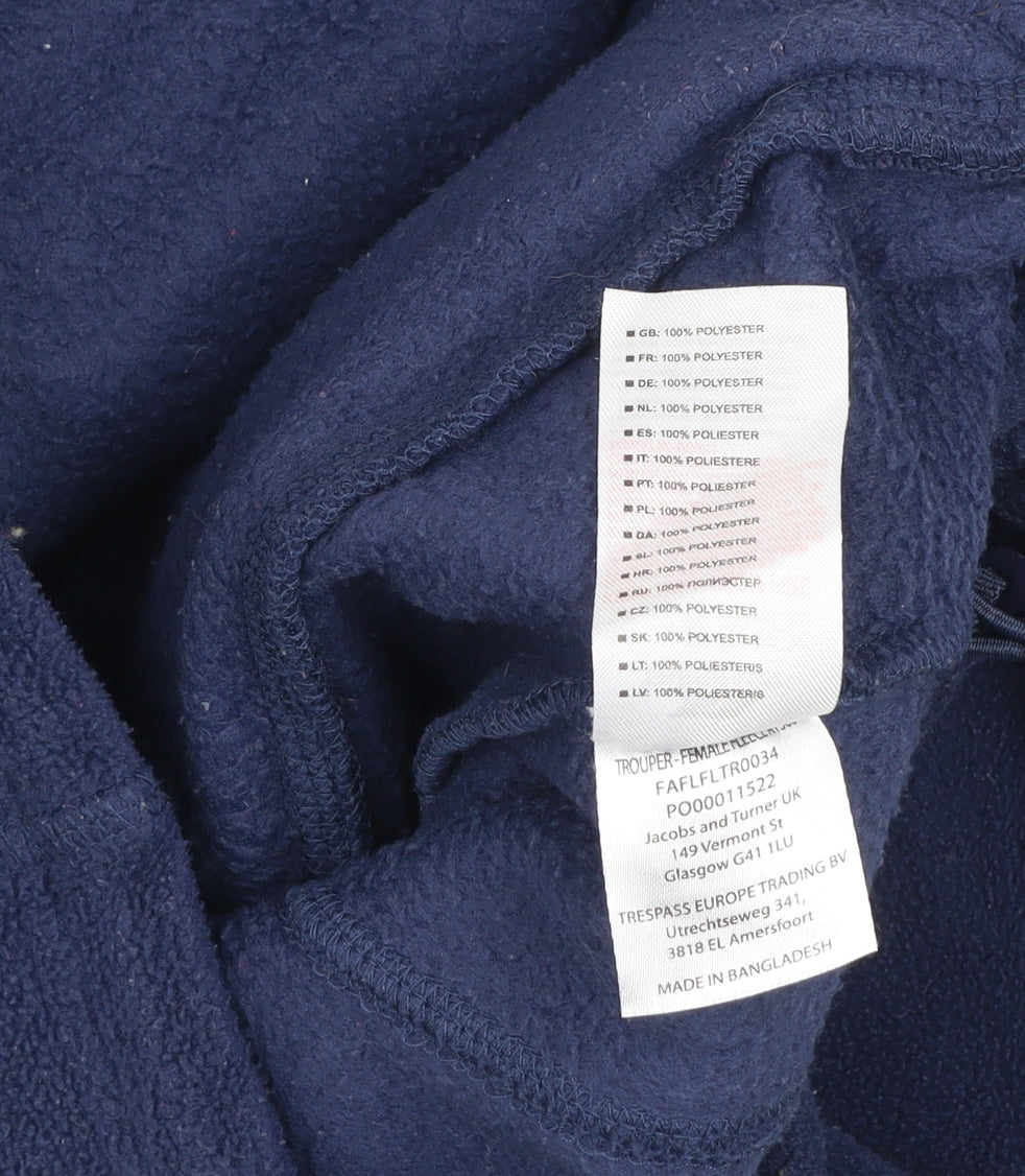 Trespass Women's Blue Fleece Jacket Size 12 Full Zip Outdoor Coat