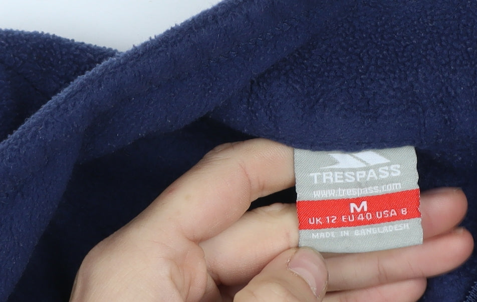 Trespass Women's Blue Fleece Jacket Size 12 Full Zip Outdoor Coat