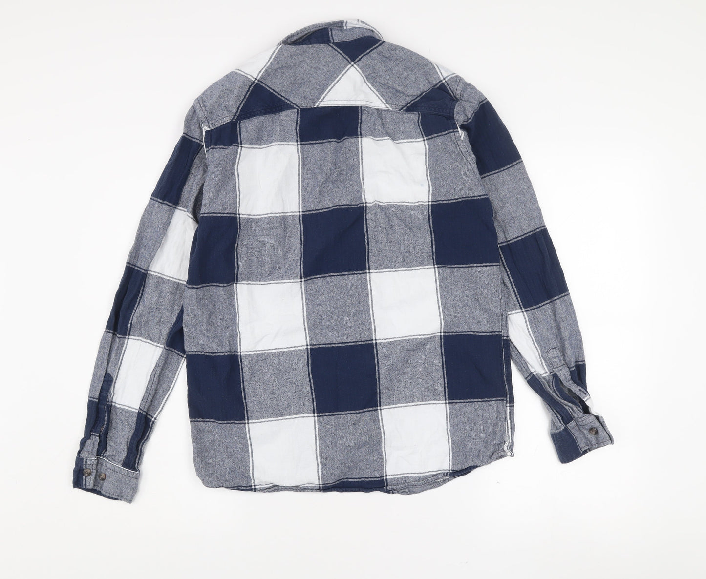 Jack & Jones Men's Blue Checked Long Sleeve Cotton Shirt Size S