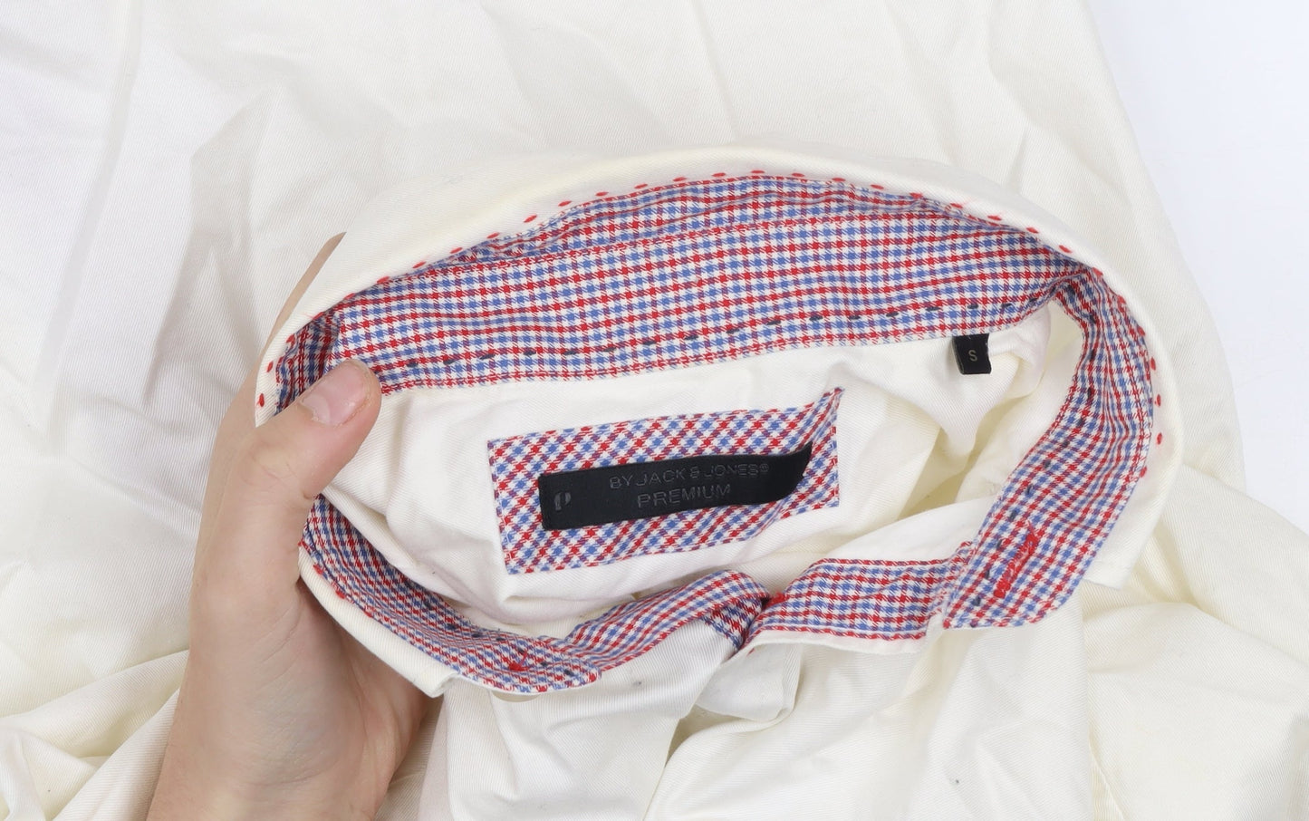 Jack & Jones Premium Men's Ivory Long Sleeve Button-Up Shirt Size S