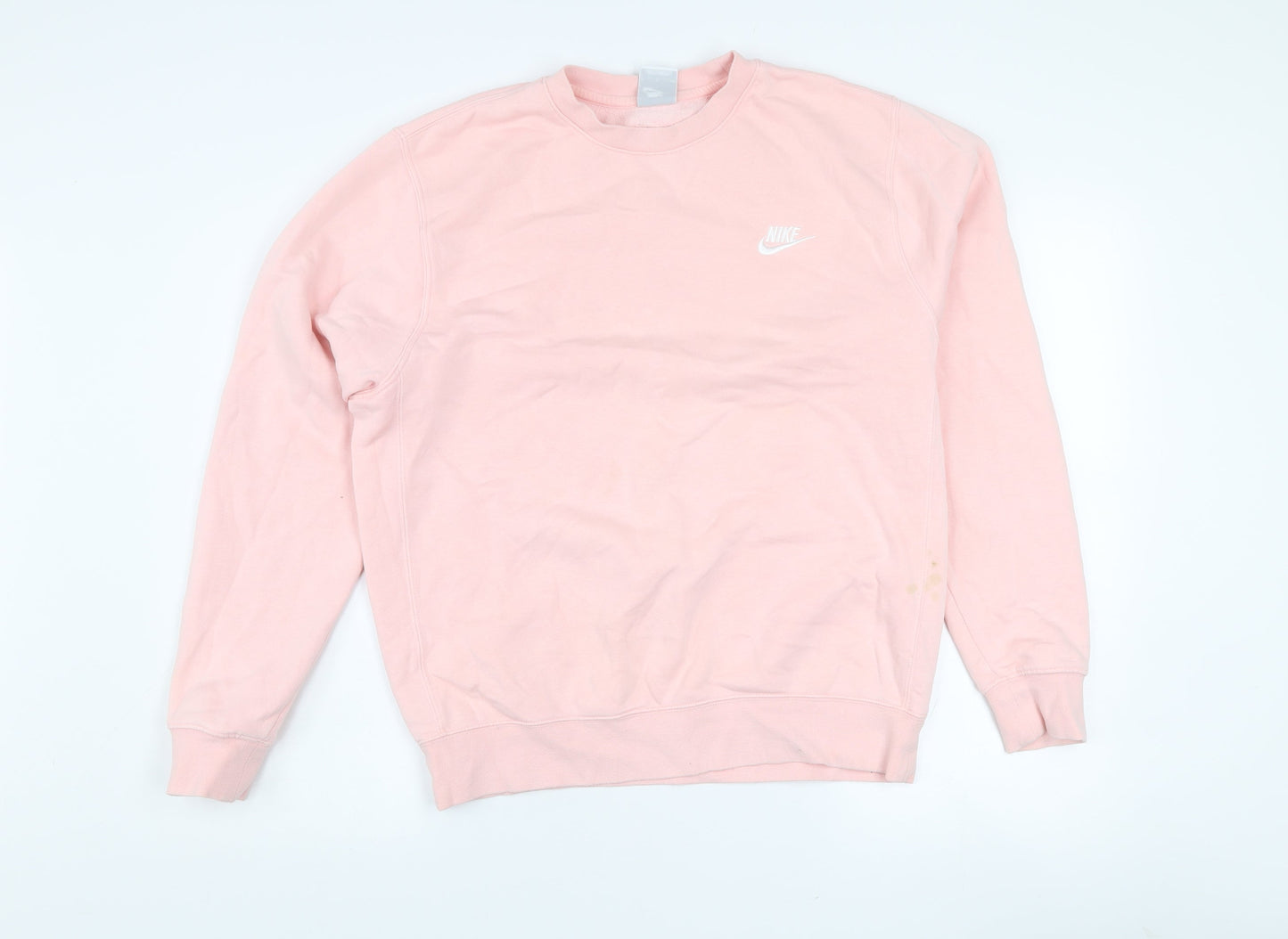 Nike Women Pink Cotton Pullover Sweatshirt Size S Crew Neck