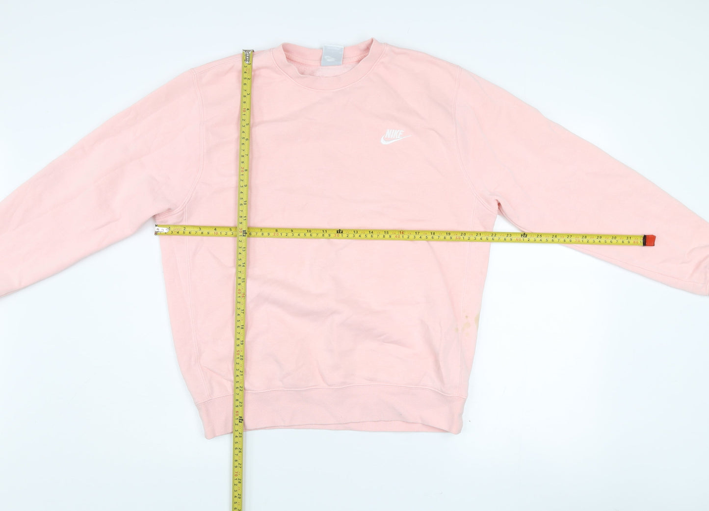 Nike Women Pink Cotton Pullover Sweatshirt Size S Crew Neck