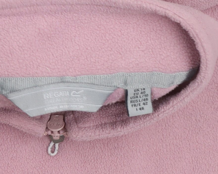 Regatta Women Pink 1/2 Zip Fleece Pullover Sweatshirt UK 14