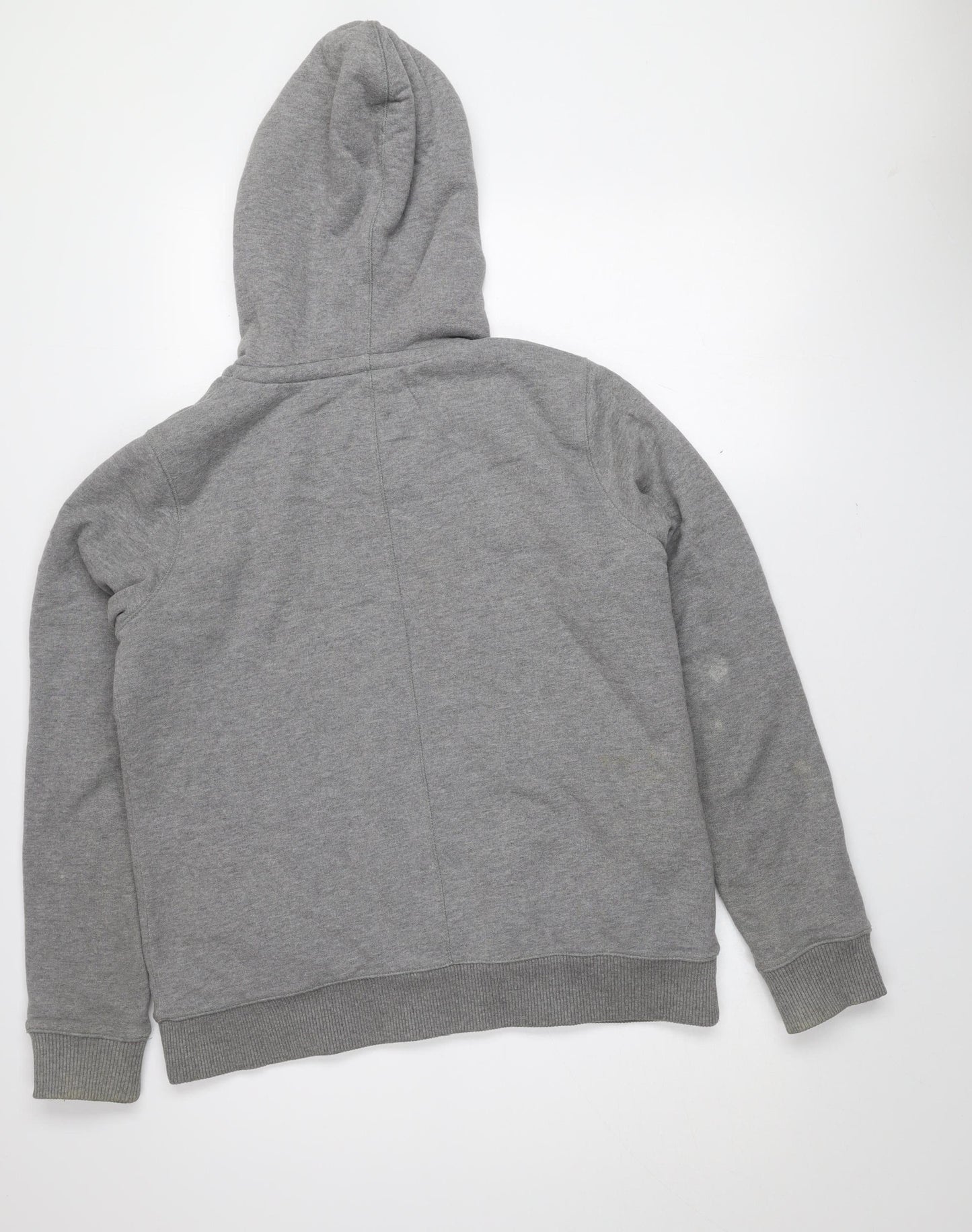 Fat Face Men's Grey Hooded Full Zip Fleece Lined Cotton Jacket L