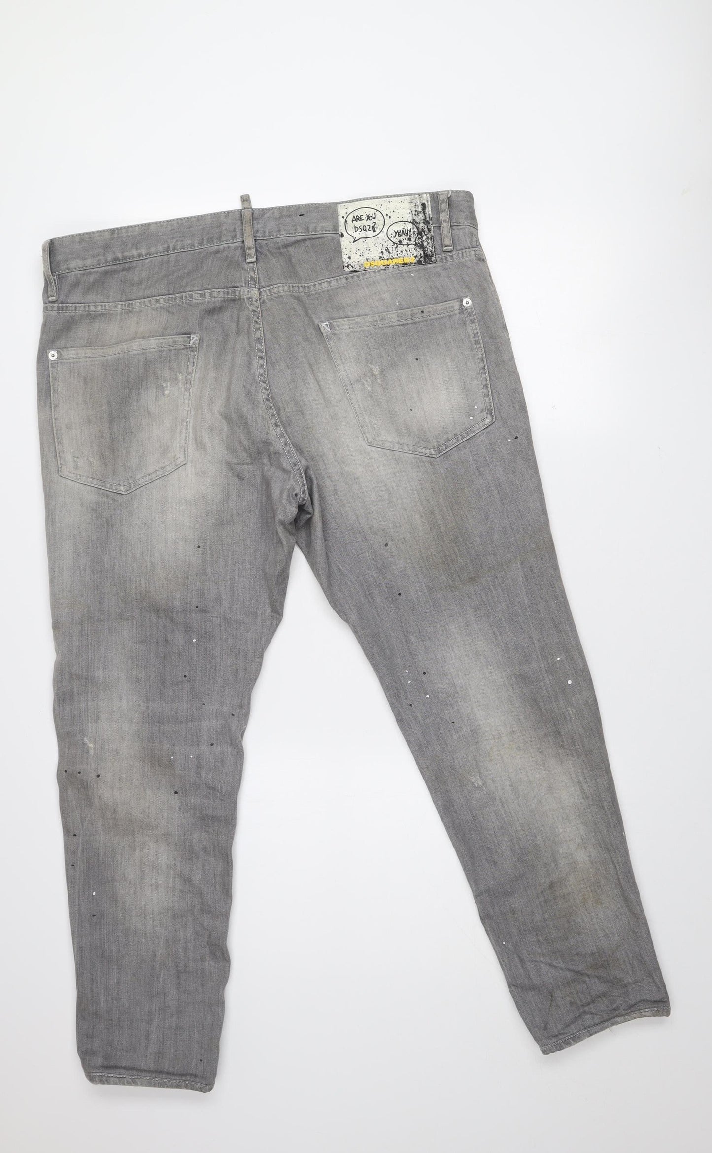 DSQUARED2 Men's Grey Cool Guy Distressed Straight Jeans Size 54