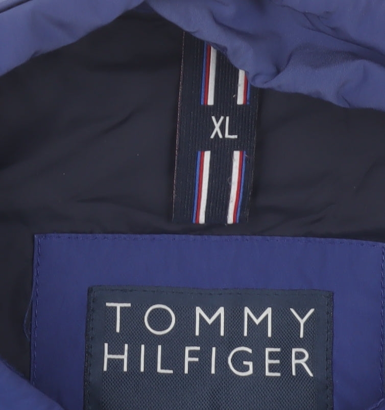 Tommy Hilfiger Men's Blue XL Bomber Jacket Polyester Nylon Zip Up