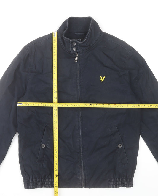 Lyle & Scott Men's Blue Cotton Bomber Jacket Size M Casual