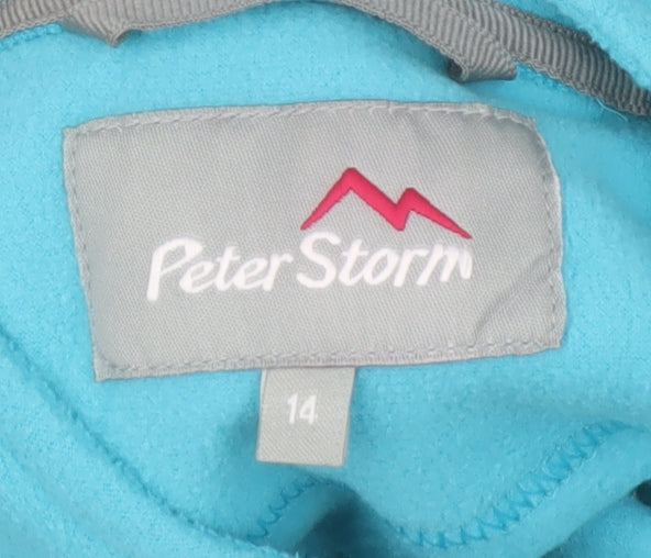 Peter Storm Women Blue Fleece Pullover Sweatshirt Size 14 Long Sleeve