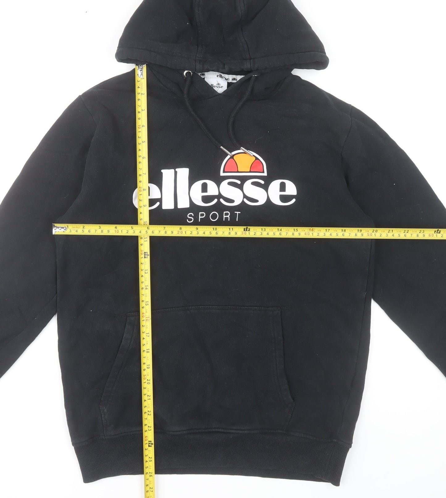 Ellesse Womens Black Hoodie UK 14 Pullover Cotton Blend Sport Sweatshirt