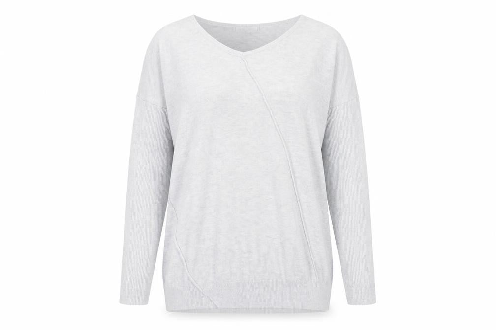 RJR John Rocha Women’s Grey Size 16 V-Neck Long Sleeve Pullover Jumper