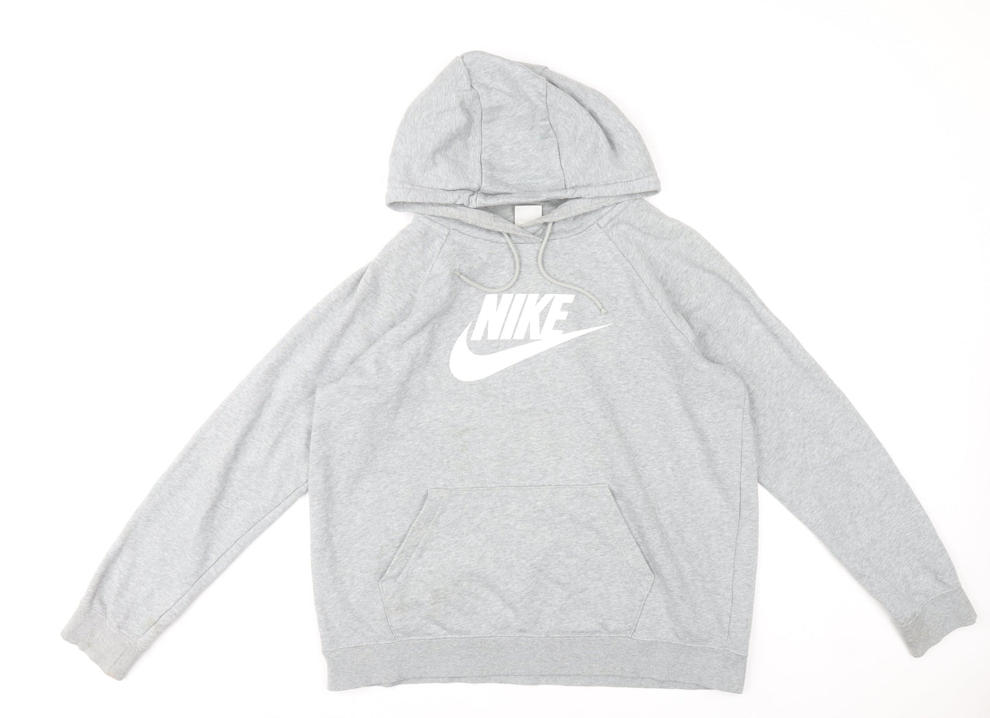 Nike Men's Grey Pullover Hoodie L Graphic Logo Sportswear