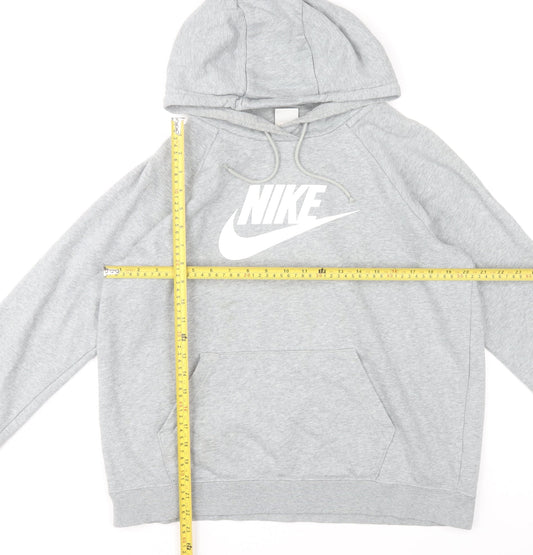 Nike Men's Grey Pullover Hoodie L Graphic Logo Sportswear