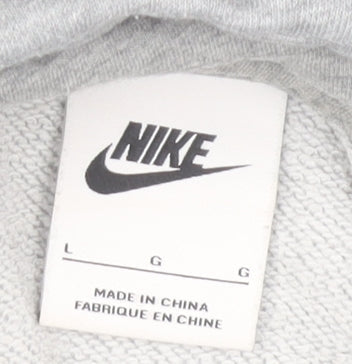 Nike Men's Grey Pullover Hoodie L Graphic Logo Sportswear