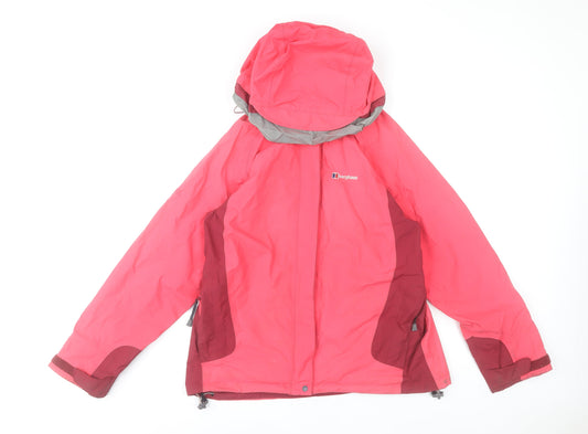 Berghaus Womens Pink Waterproof Hooded Parka Jacket Size 12