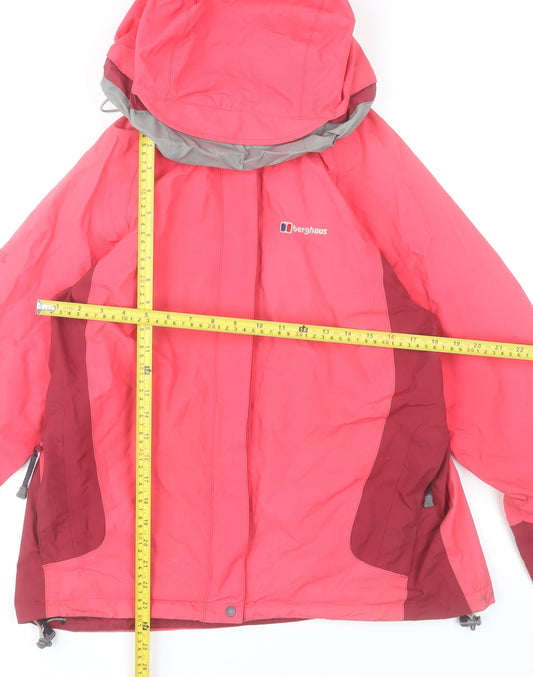 Berghaus Womens Pink Waterproof Hooded Parka Jacket Size 12