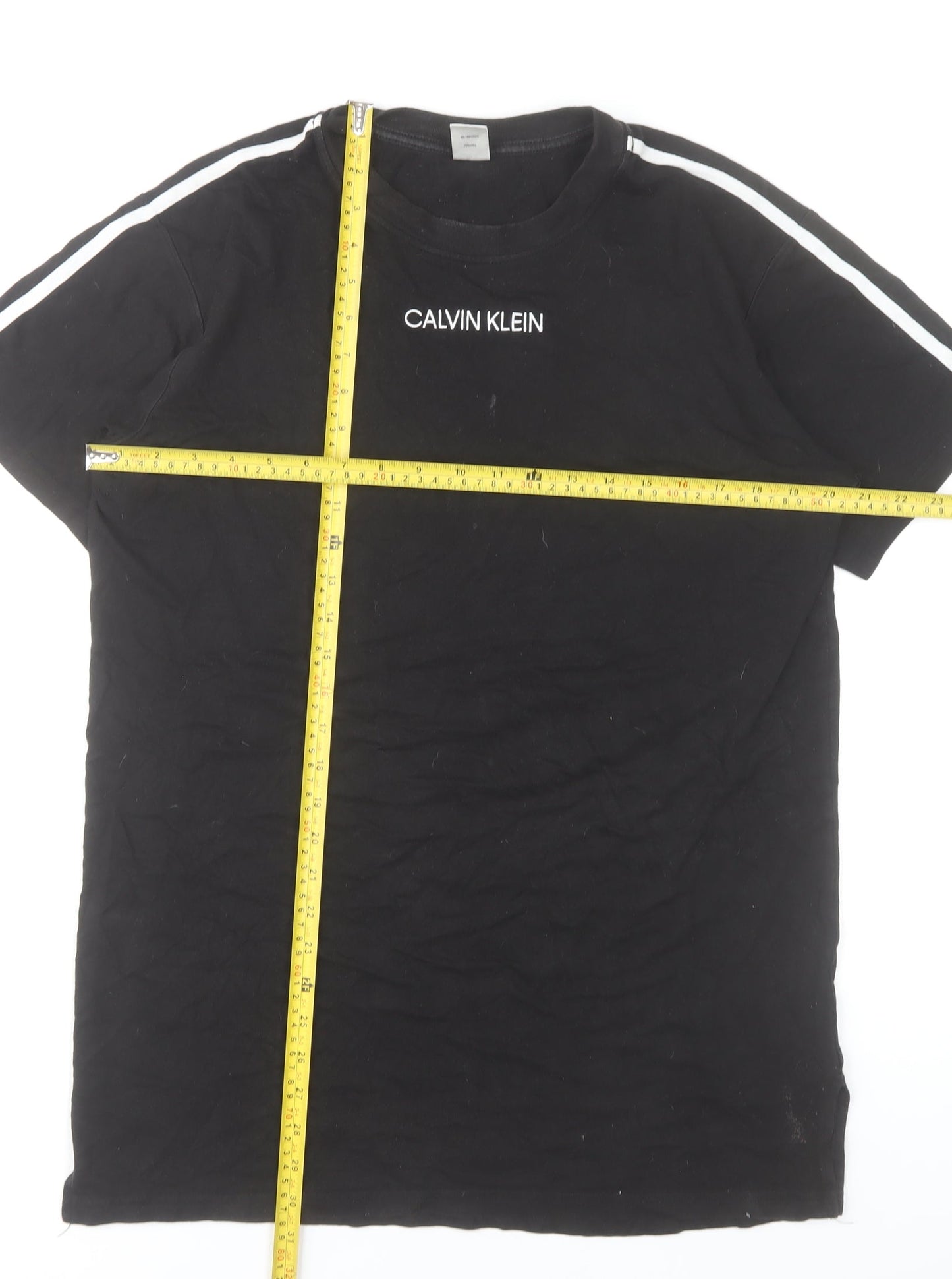 Calvin Klein Men's Black Cotton Crew Neck Short Sleeve T-Shirt Size S