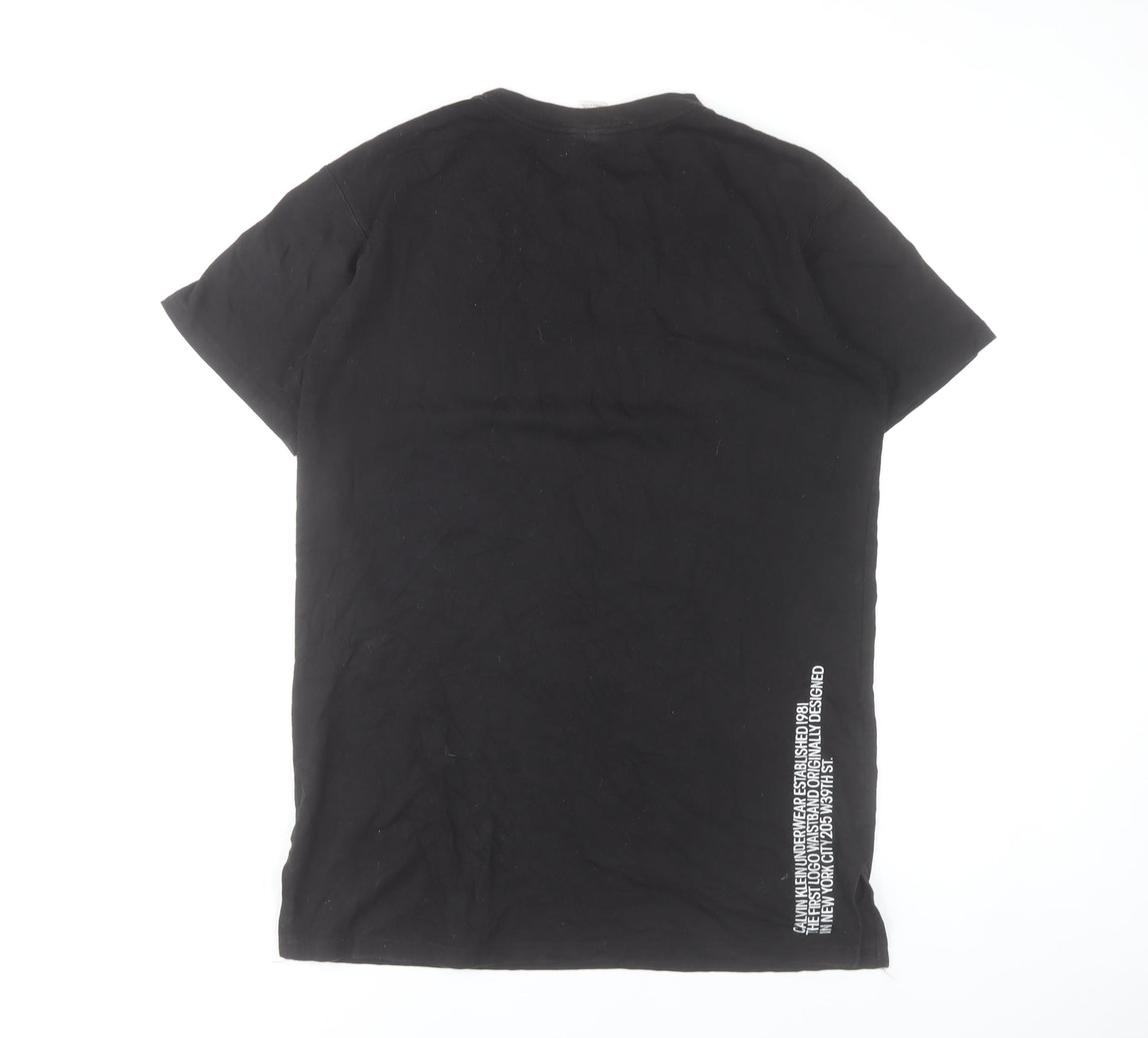 Calvin Klein Men's Black Cotton Crew Neck Short Sleeve T-Shirt Size S