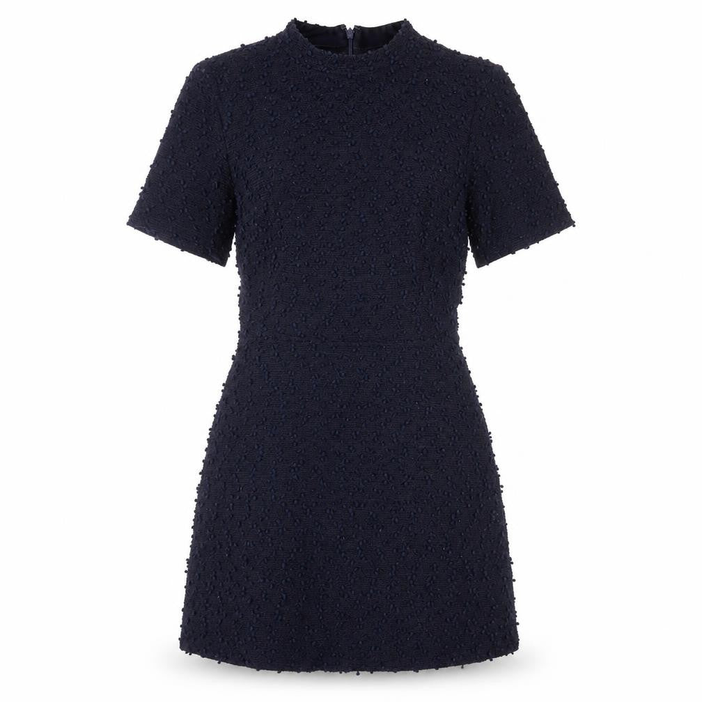 Warehouse Women’s Black Short Shift Dress Size 10 Textured Elegant