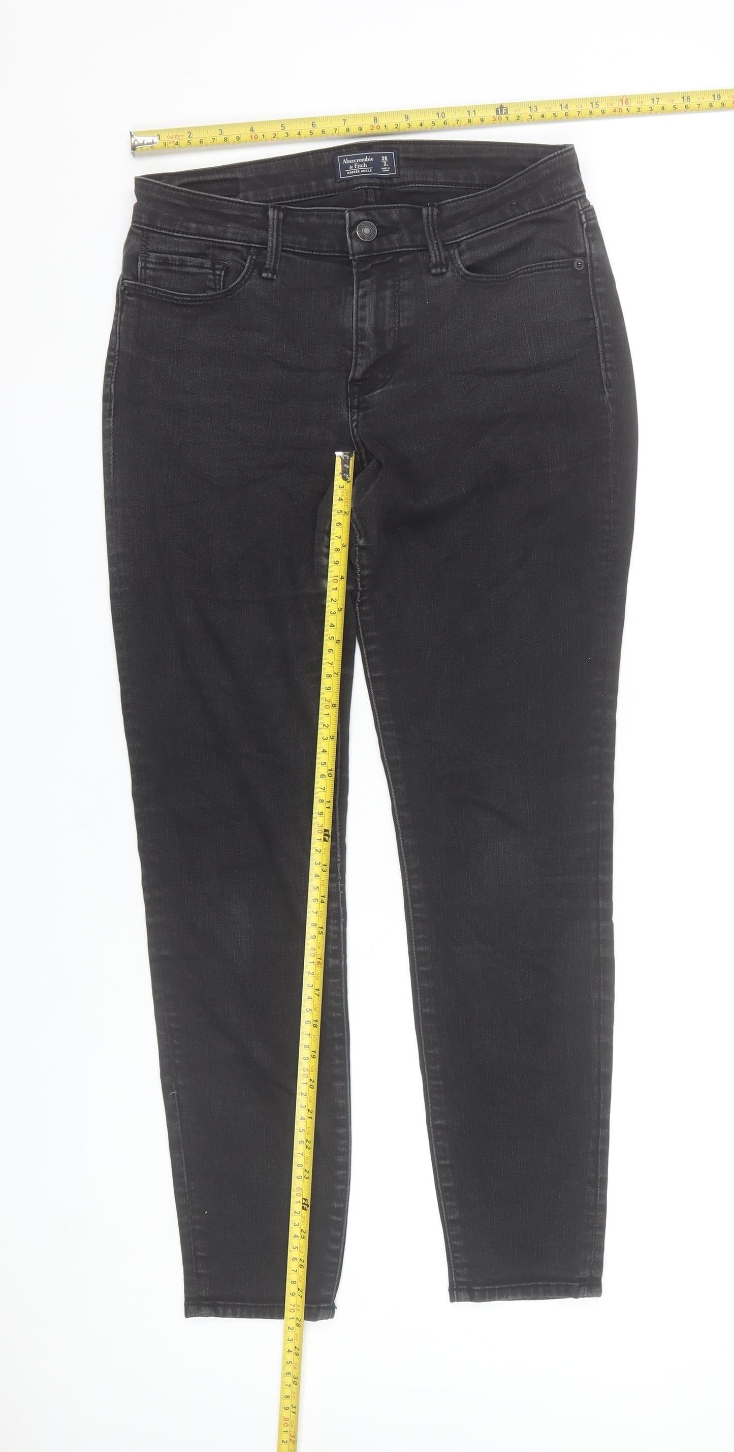 Abercrombie & Fitch Womens Black Harper Ankle Jeans Size 8 Slim Fit