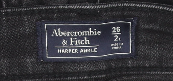 Abercrombie & Fitch Womens Black Harper Ankle Jeans Size 8 Slim Fit