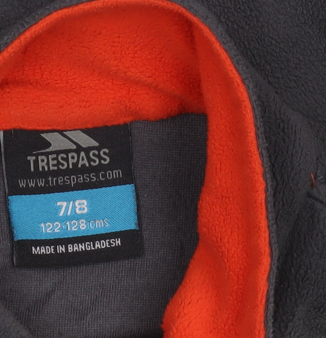 Trespass Boys Grey Fleece 1/4 Zip Pullover Sweatshirt 7-8 Years