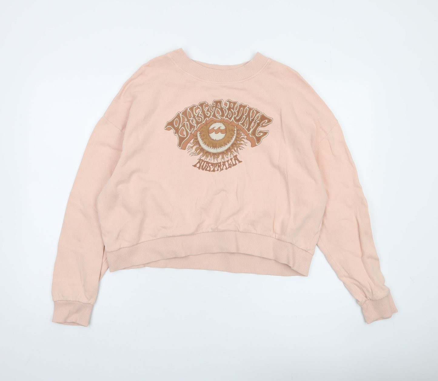 Billabong Womens Pink Crew Neck Pullover Sweatshirt Size M Cotton