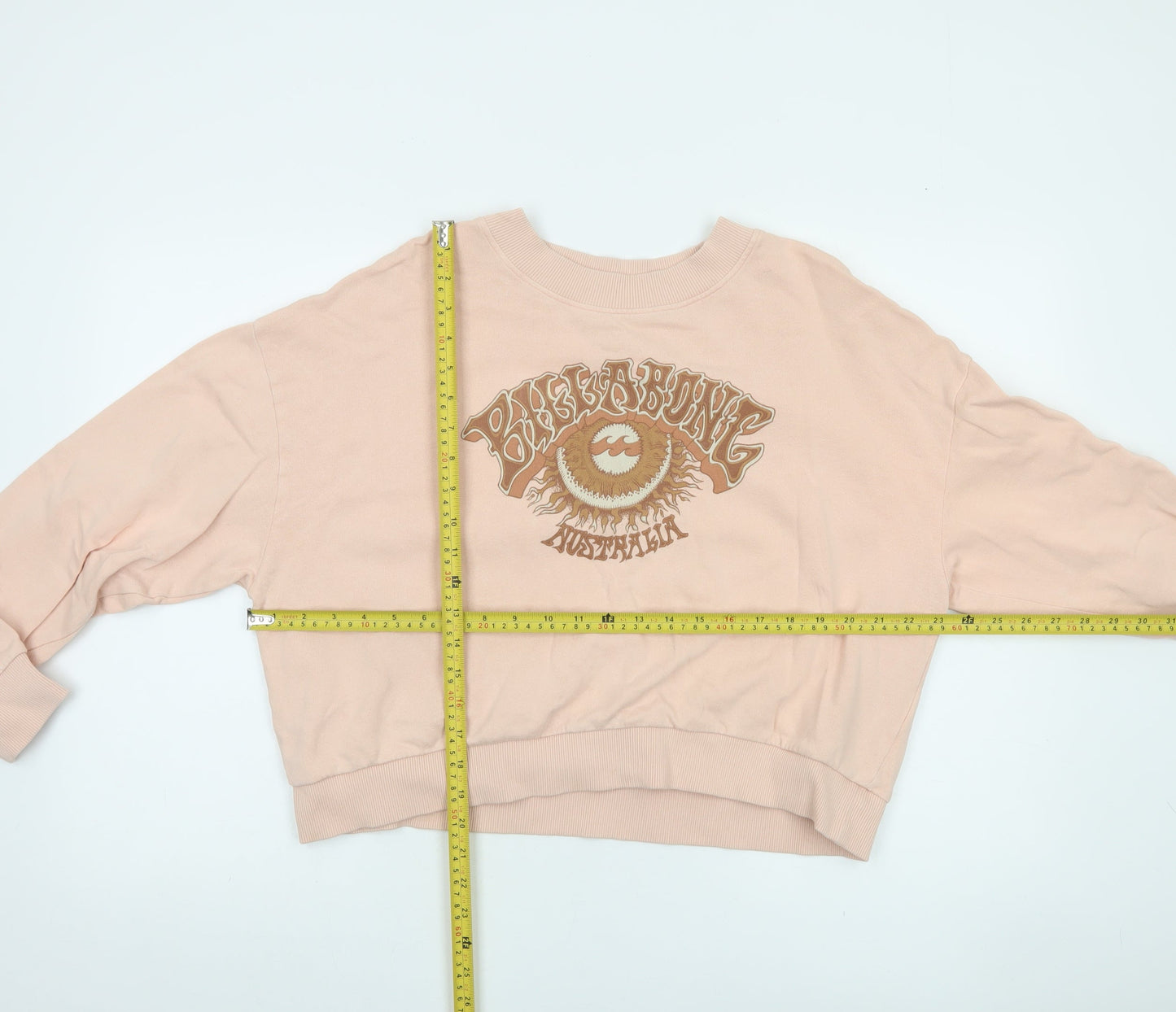 Billabong Womens Pink Crew Neck Pullover Sweatshirt Size M Cotton