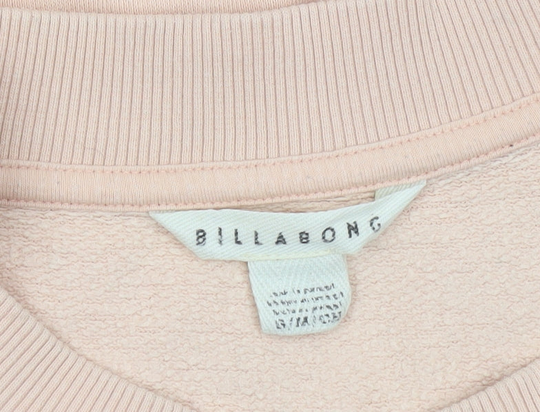 Billabong Womens Pink Crew Neck Pullover Sweatshirt Size M Cotton