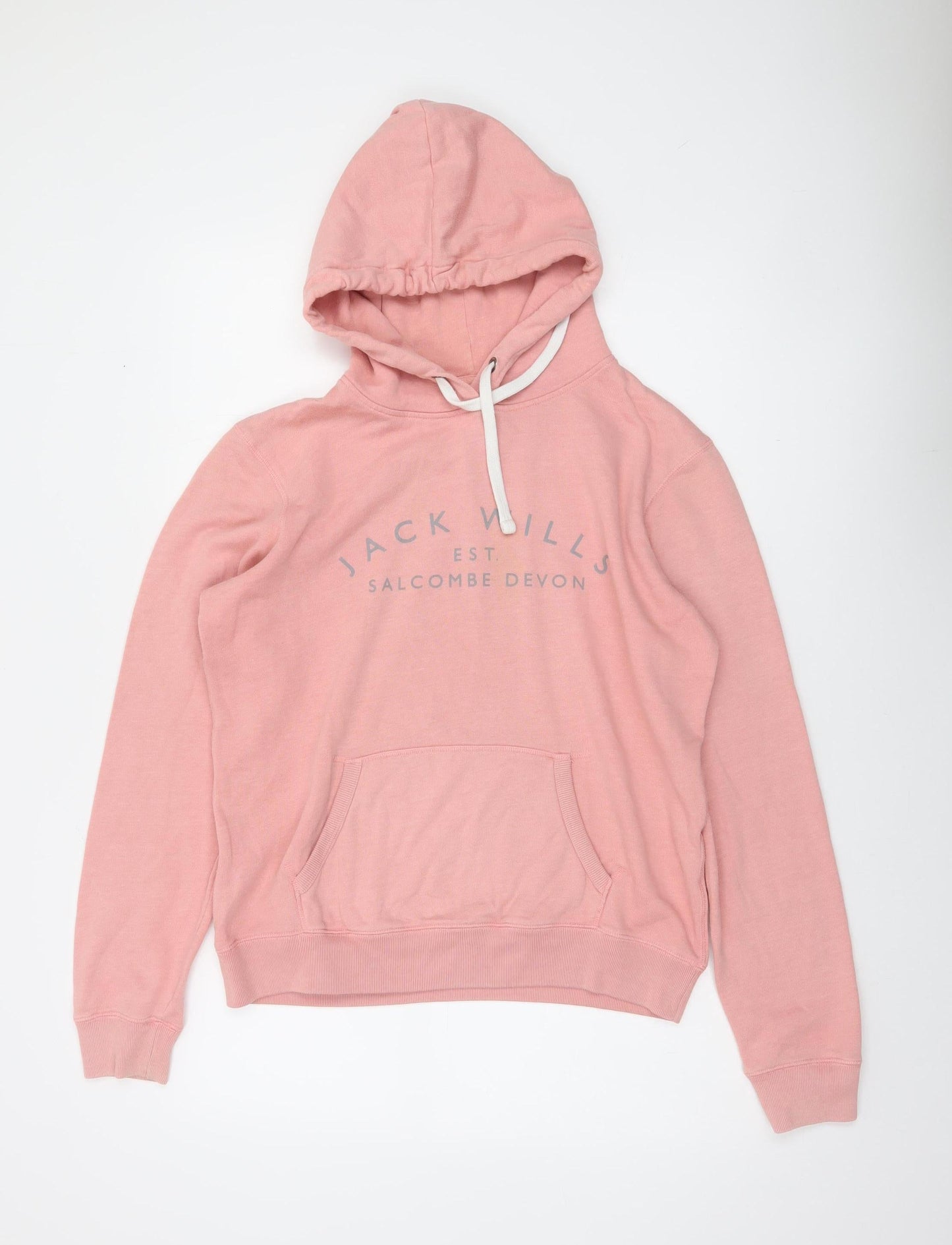 Jack Wills Womens Pink Hooded Pullover Sweatshirt UK 12 Hoodie