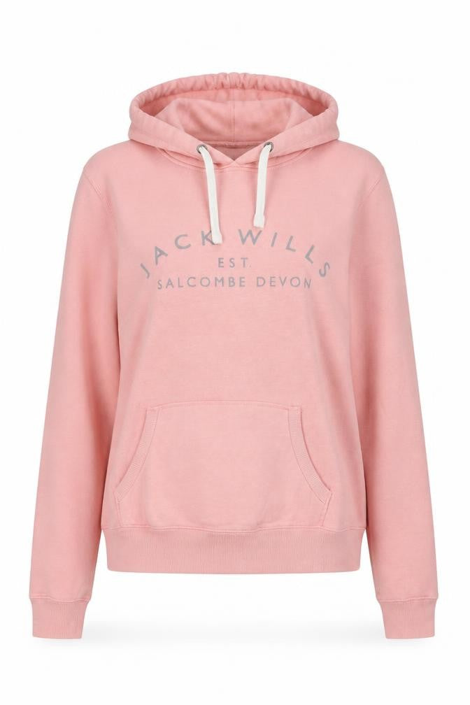 Womens UK 12 Regular Jack Wills Pink Pullover Hoodie