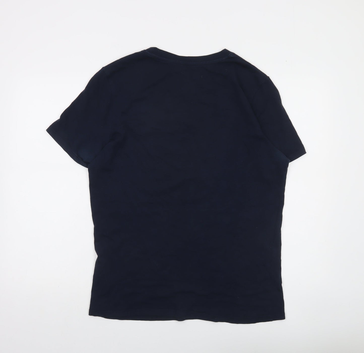 Jack & Jones Men's Blue Slim Fit Graphic Print T-Shirt Size L