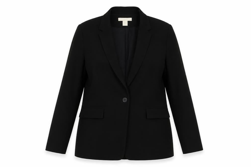 H&M Women Black Size 14 Single-Breasted Blazer Jacket