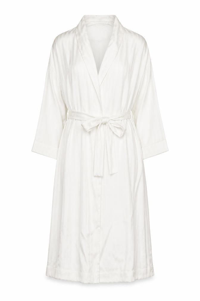 Francis Brenman Women's White Satin Kimono Robe M