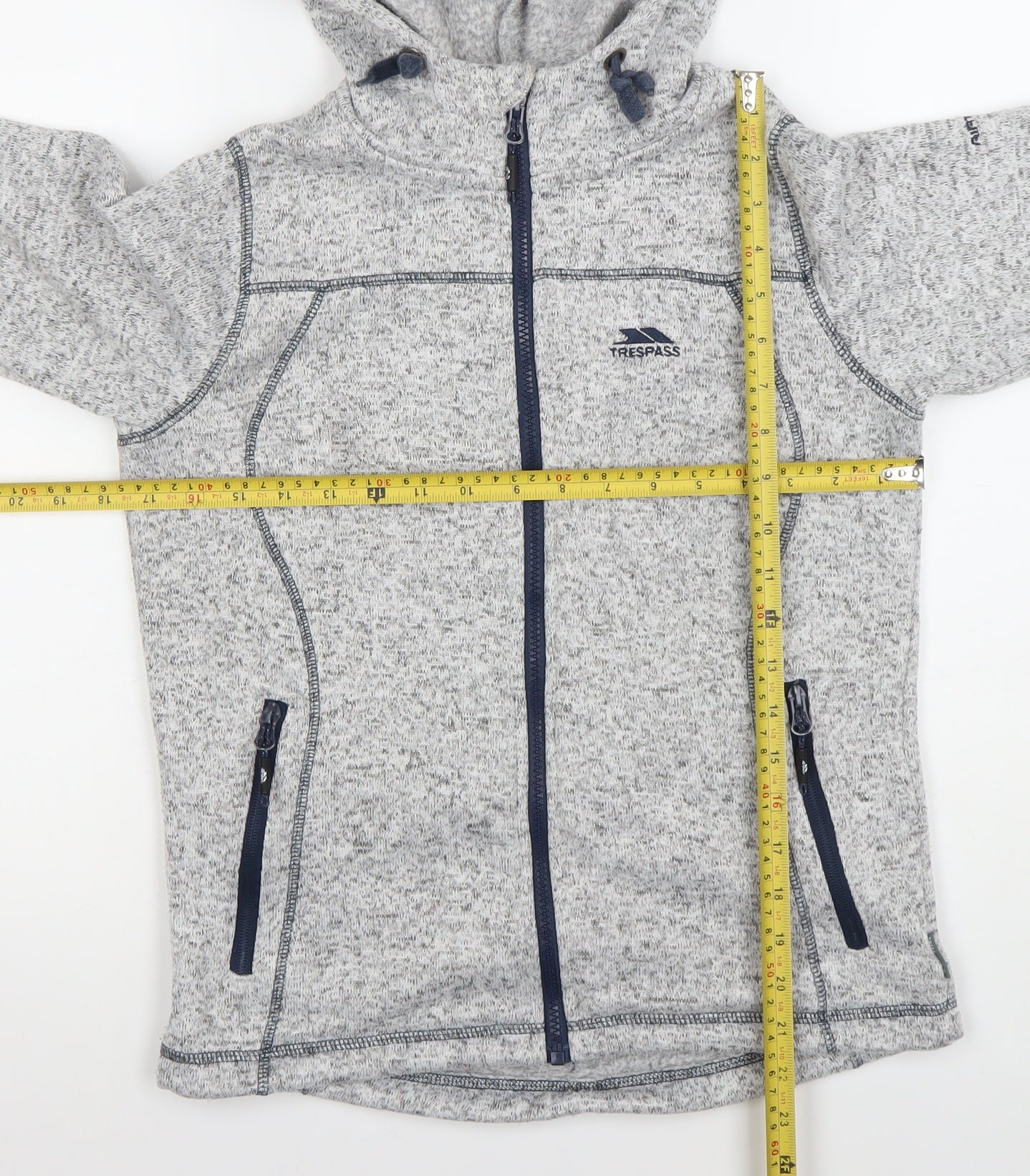 Trespass Womens Grey Full Zip Hoodie XS Polyester Fleece Outdoor