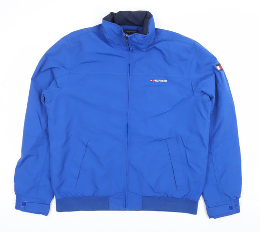 Tommy Hilfiger Men's Blue Bomber Jacket L Regular Fit Polyester