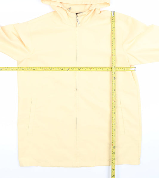 IZOD Women's Yellow Hooded Mid-Length Rain Coat Size S