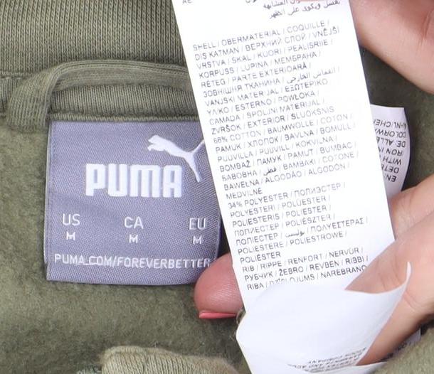 Puma Mens Green Full Zip Sweatshirt M Sports Jacket