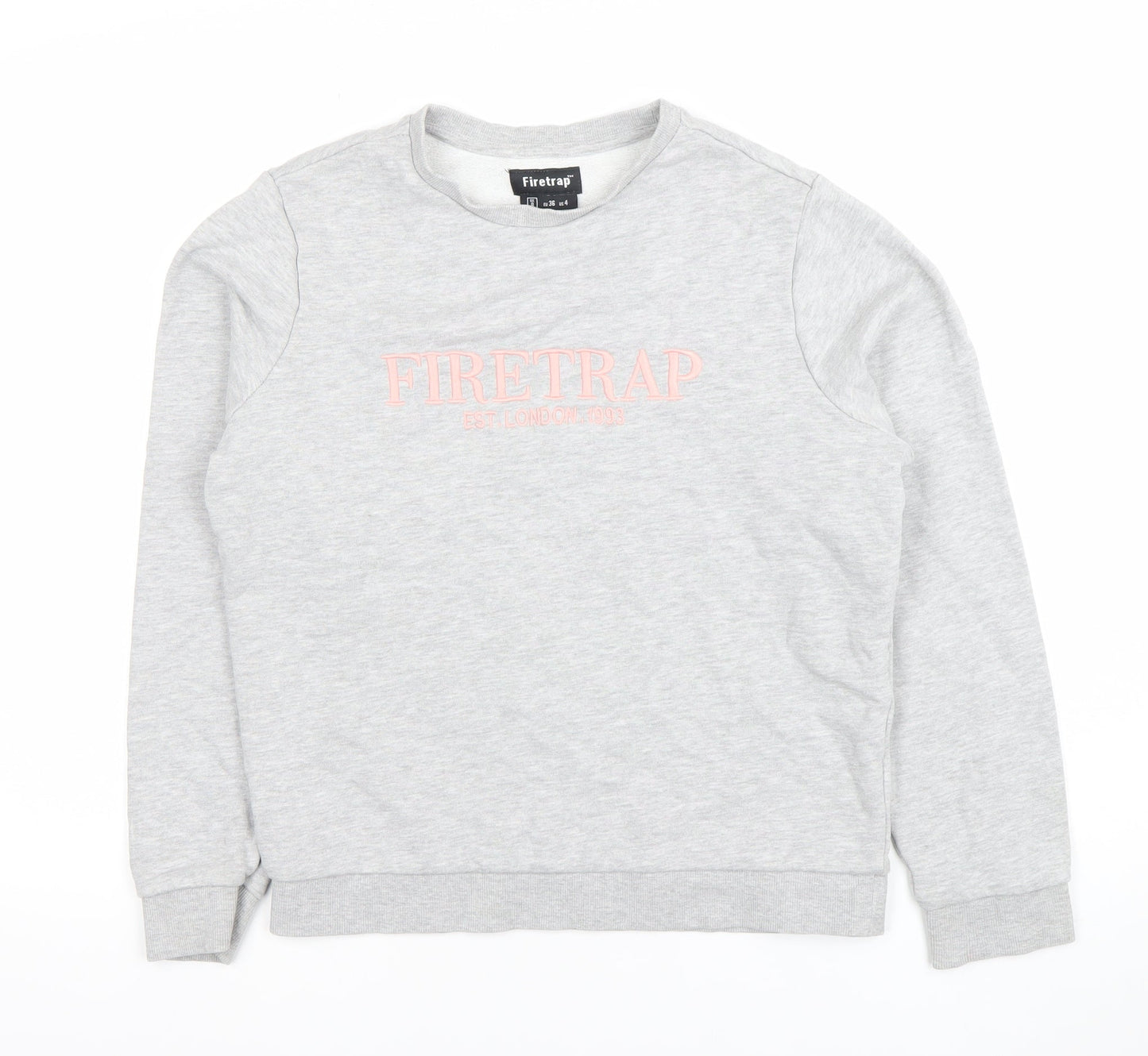 Firetrap Womens Grey Crew Neck Pullover Sweatshirt UK 8