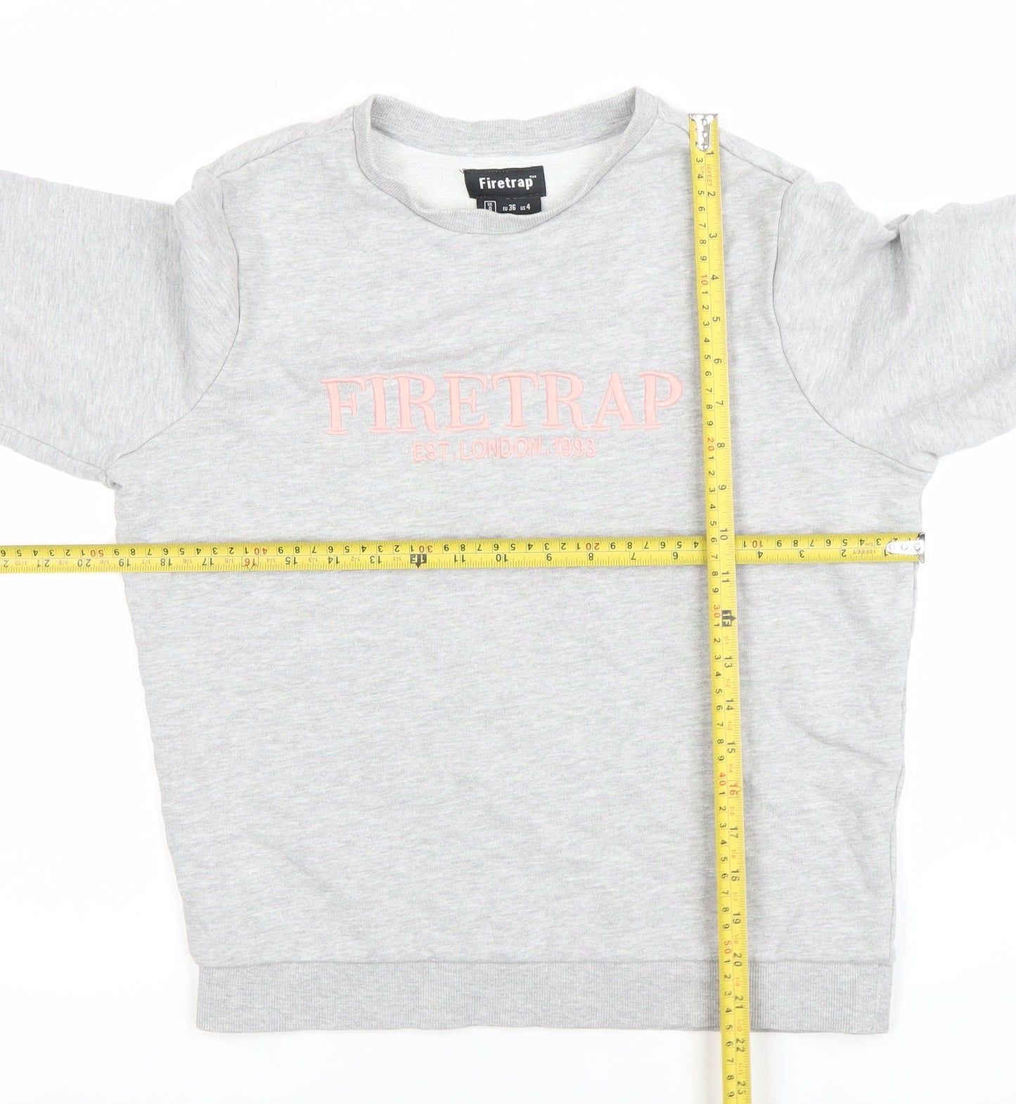 Firetrap Womens Grey Crew Neck Pullover Sweatshirt UK 8