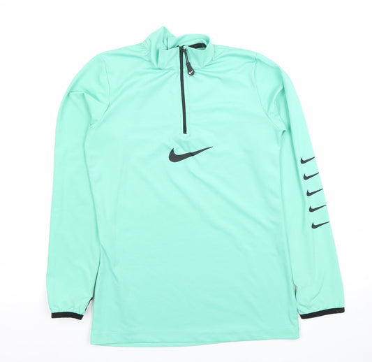 Nike Women’s Green Dri-Fit Long Sleeve 1/4 Zip Training Top Size L
