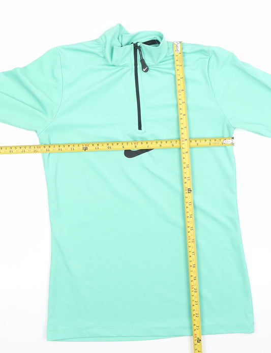 Nike Women’s Green Dri-Fit Long Sleeve 1/4 Zip Training Top Size L