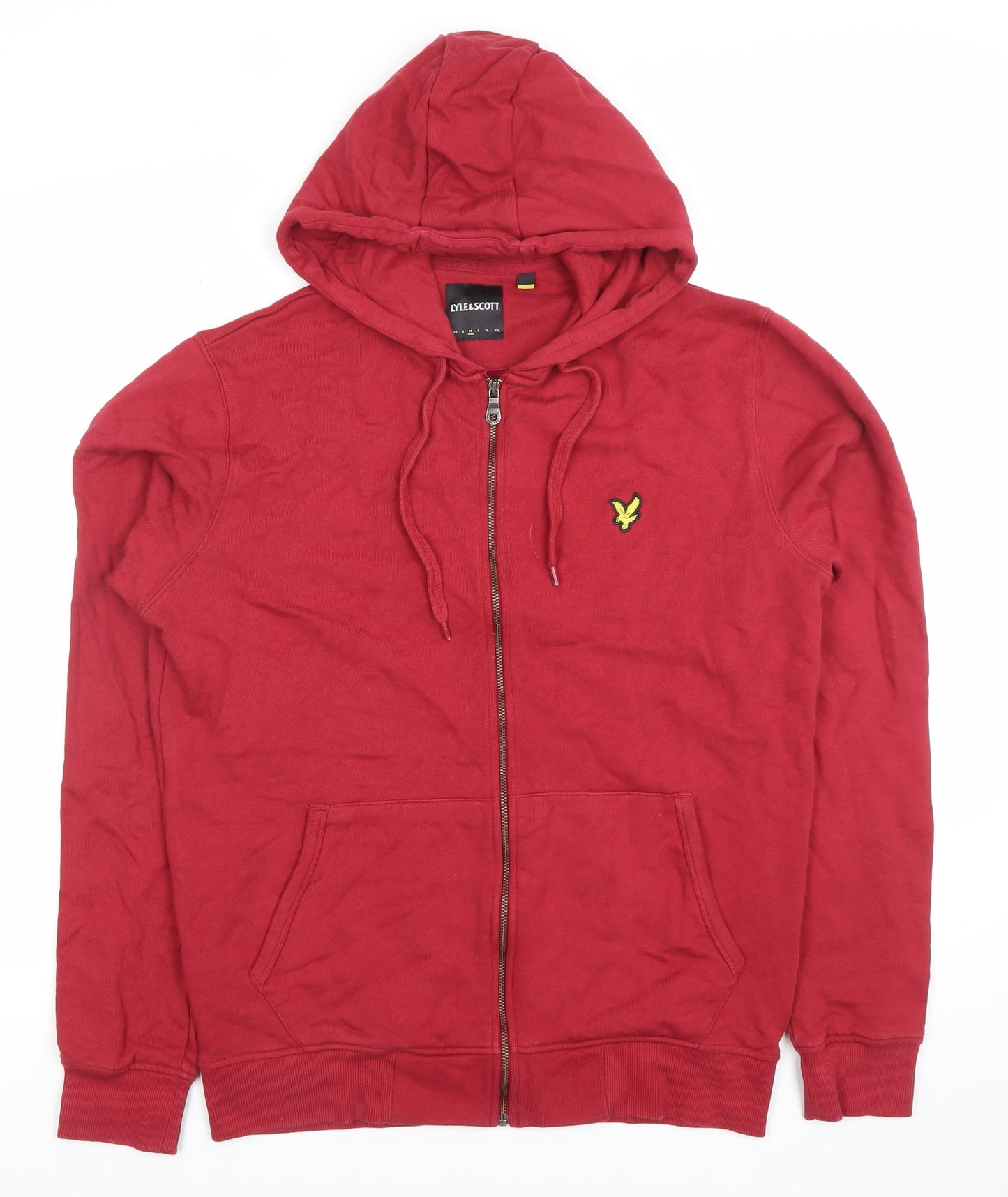 Lyle & Scott Men's Red Full Zip Hoodie Size S Cotton Casual