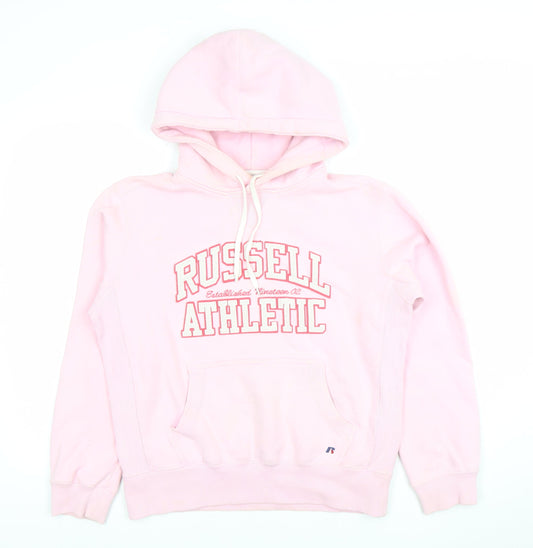 Russell Athletic Womens Pink Pullover Hoodie Size L Cotton