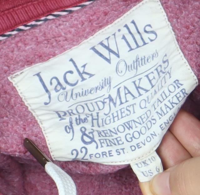 Jack Wills Womens Red Pullover Hoodie Size M Cotton Blend Casual