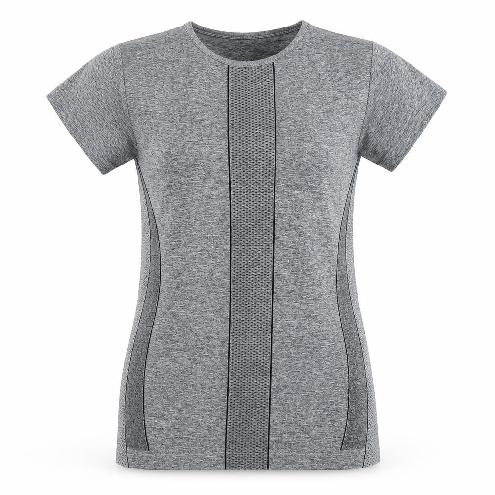 Front view of Dunnes Women Grey Athletic T-Shirt, size M, Moisture Wicking