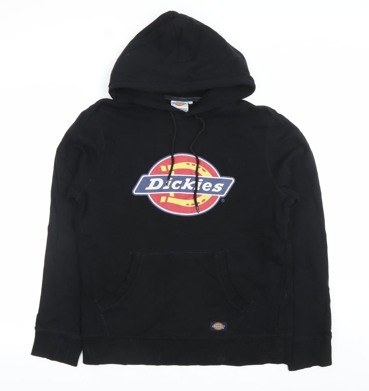 Dickies Men's Black Pullover Hoodie L Logo Sweatshirt