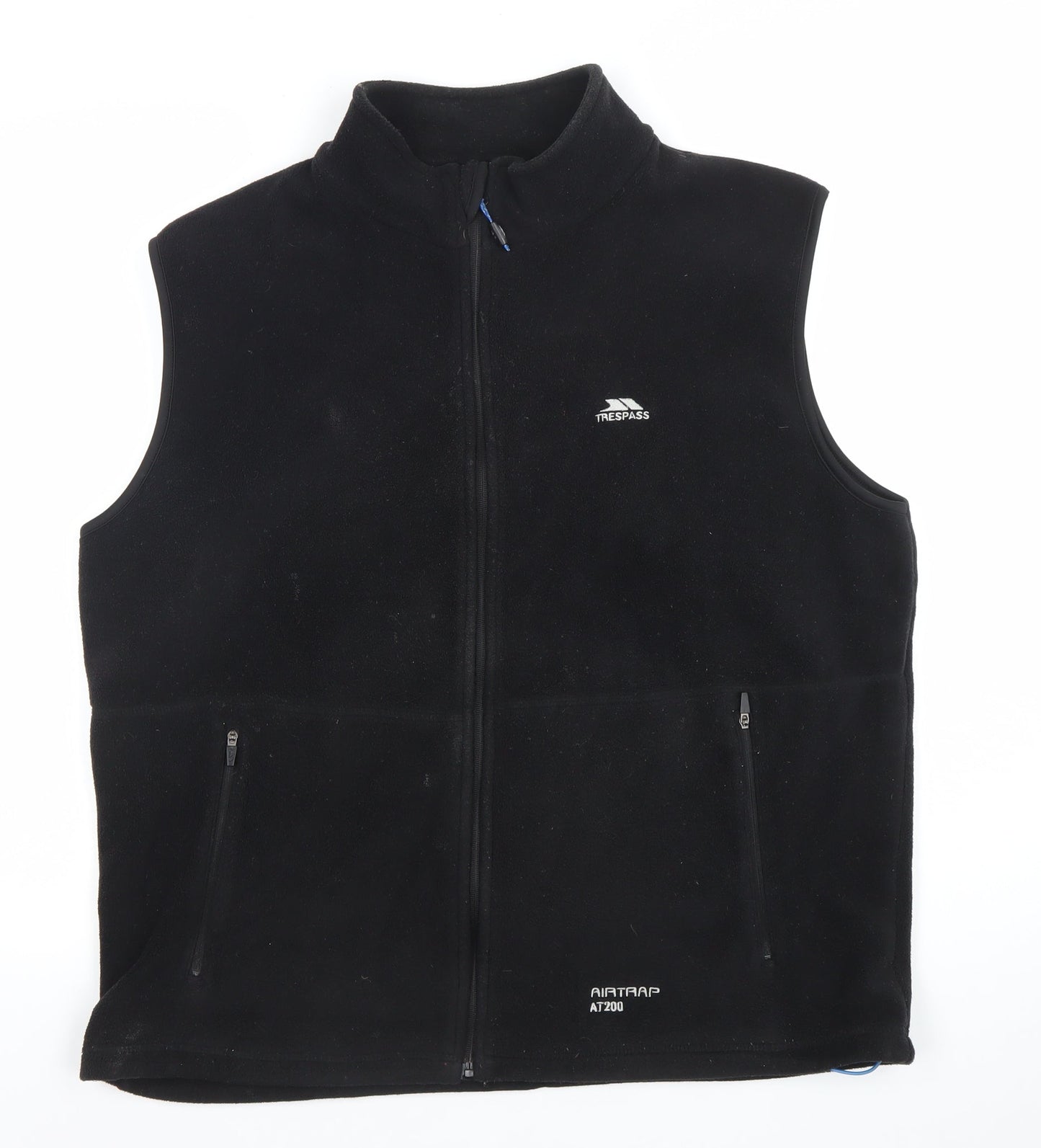 Trespass Womens Black Fleece Waistcoat L Zip Pockets Lightweight Outdoor