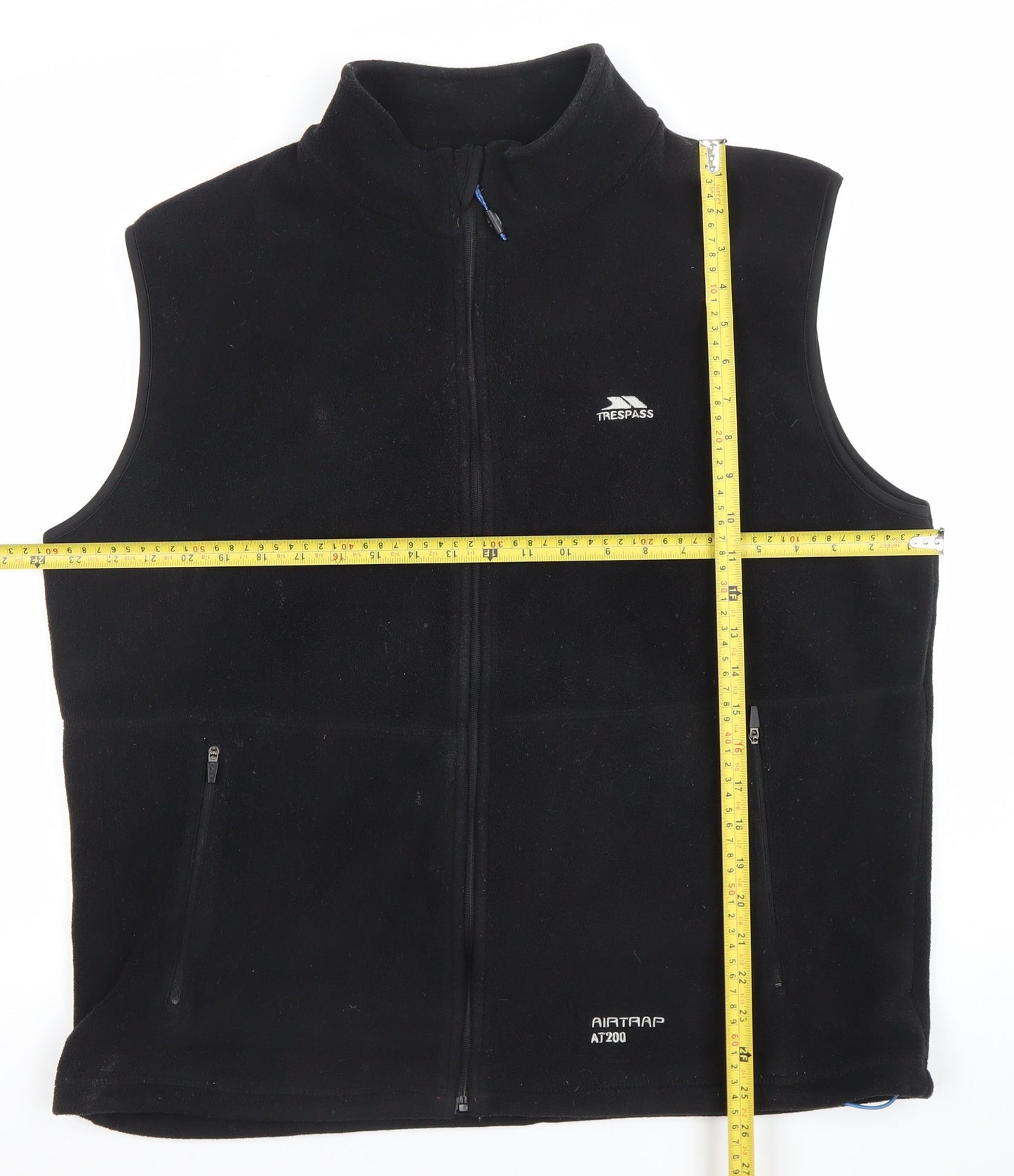 Trespass Womens Black Fleece Waistcoat L Zip Pockets Lightweight Outdoor